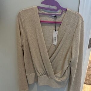 Michael Stars NWT Beige Wrap Sweater size Med